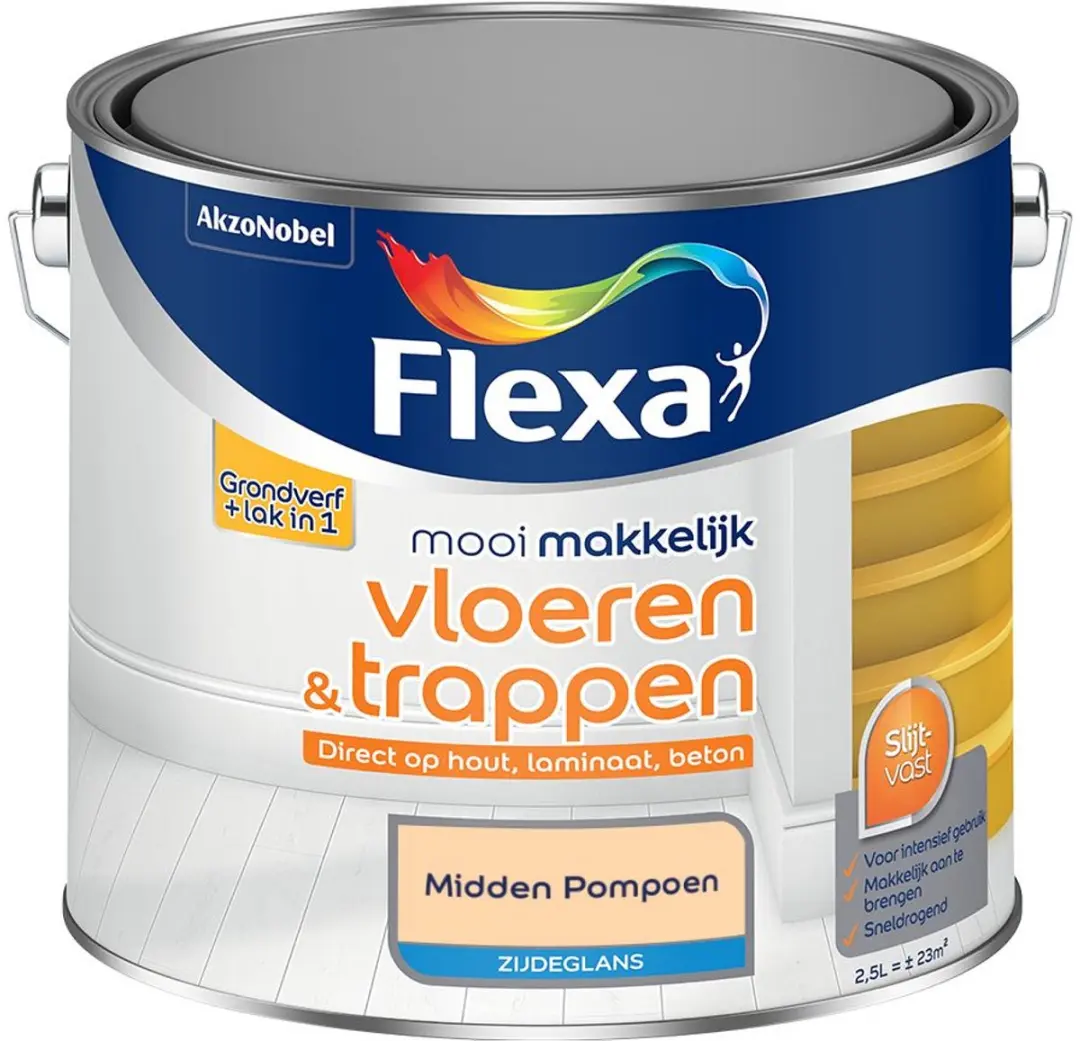 Flexa Mengverf Midden Pompoen 2,5L - o.a. Hout/Steen