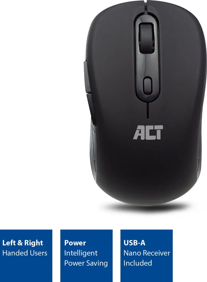 ACT AC5125 Draadloze Muis - 1600 DPI - Zwart