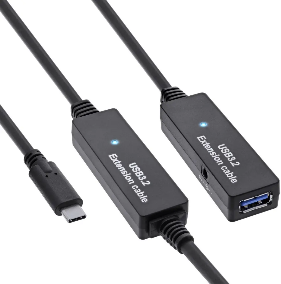 InLine USB-C naar USB-A Actieve Kabel 5Gbps 10m