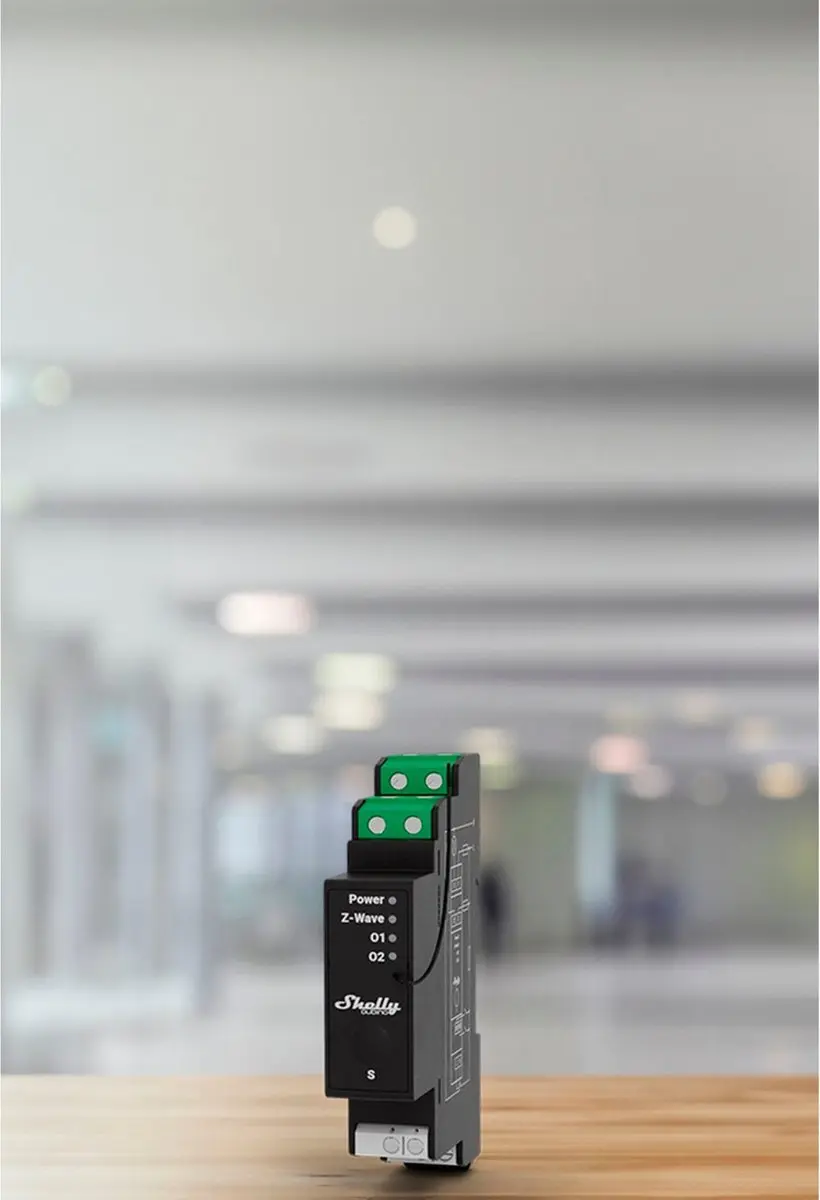 Shelly Wave Pro 2PM 2-Kanaals Repeater - Energiebewaking - Zwart