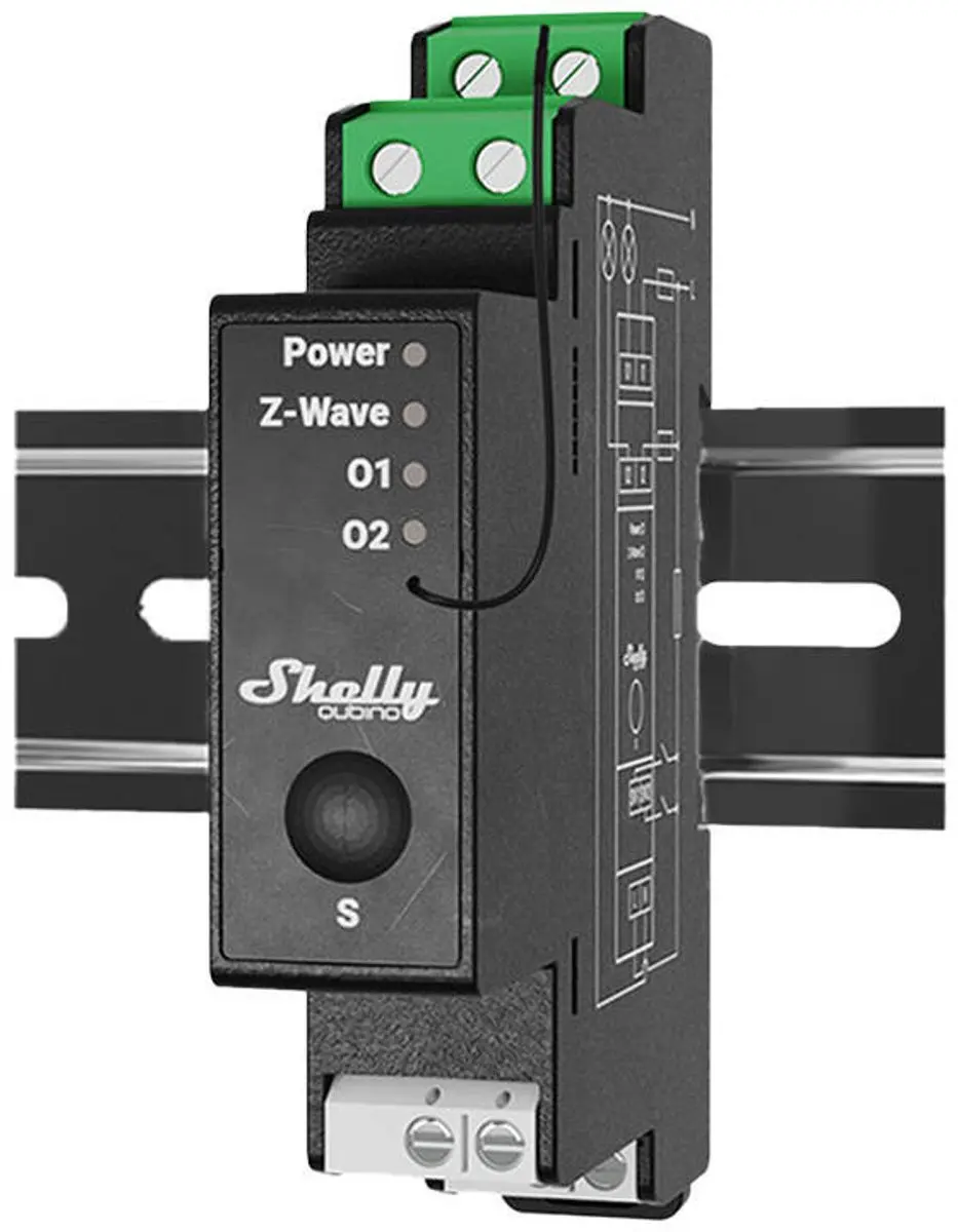 Shelly Wave Pro 2PM 2-Kanaals Repeater - Energiebewaking - Zwart