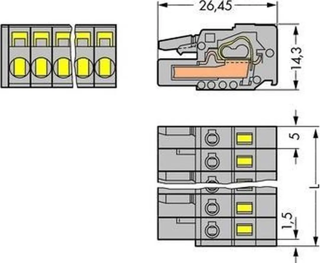 Wago 231-106/026-000 Kabelconnector - Grijs