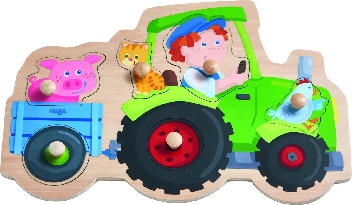 Haba Dolle Trekkerrit Junior Vormenpuzzel 6 Stuks - Multicolor