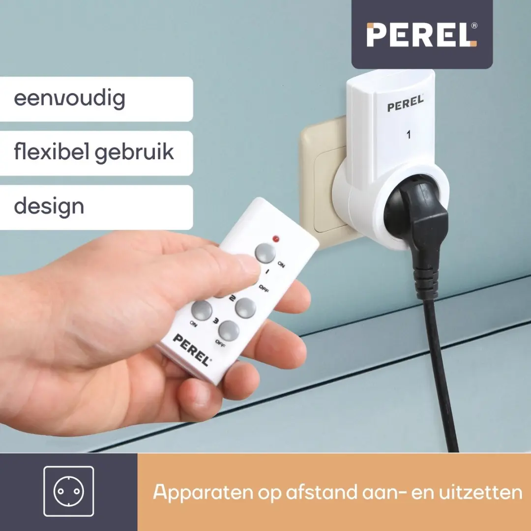 Perel Draadloze Stopcontacten Set 3 - 2300W Wit