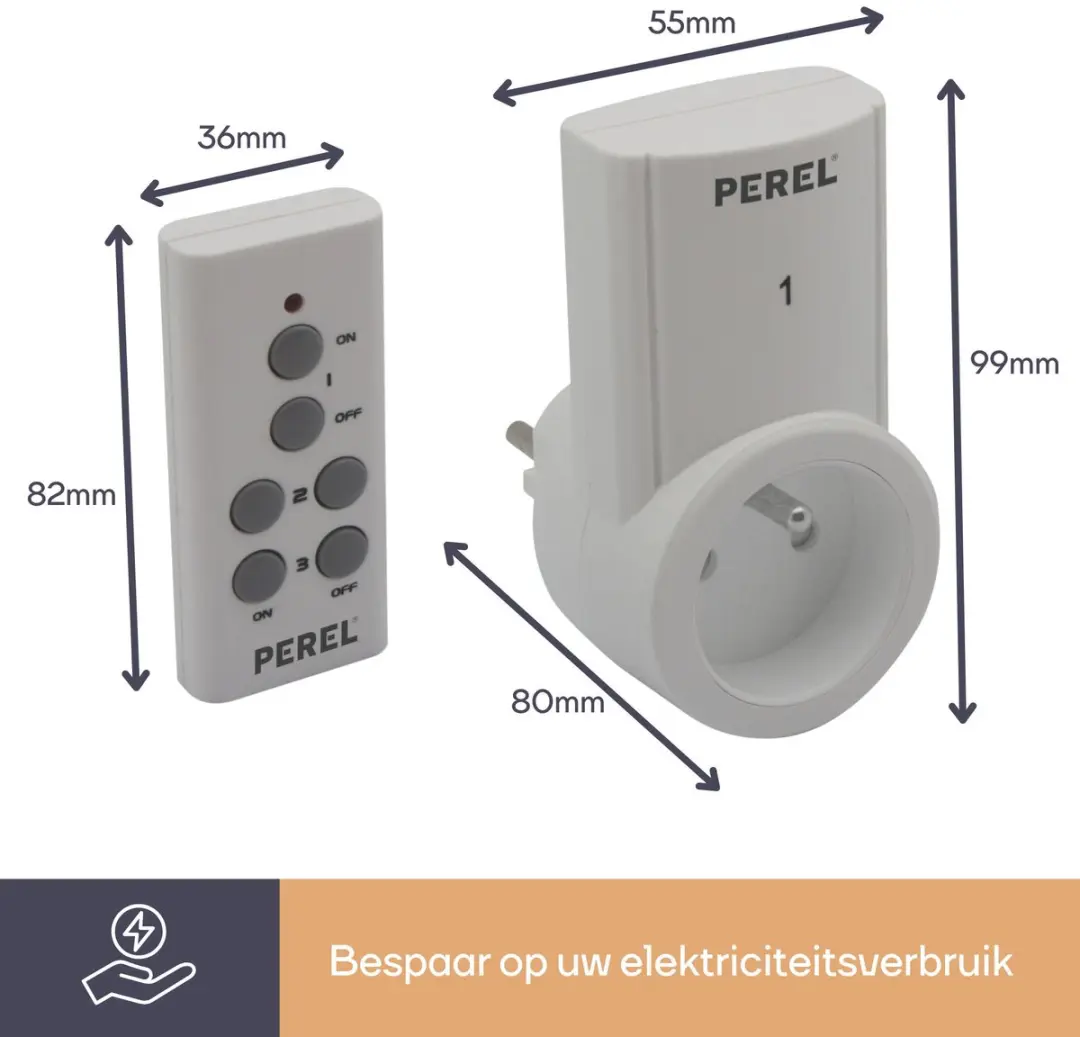 Perel Draadloze Stopcontacten Set 3 - 2300W Wit