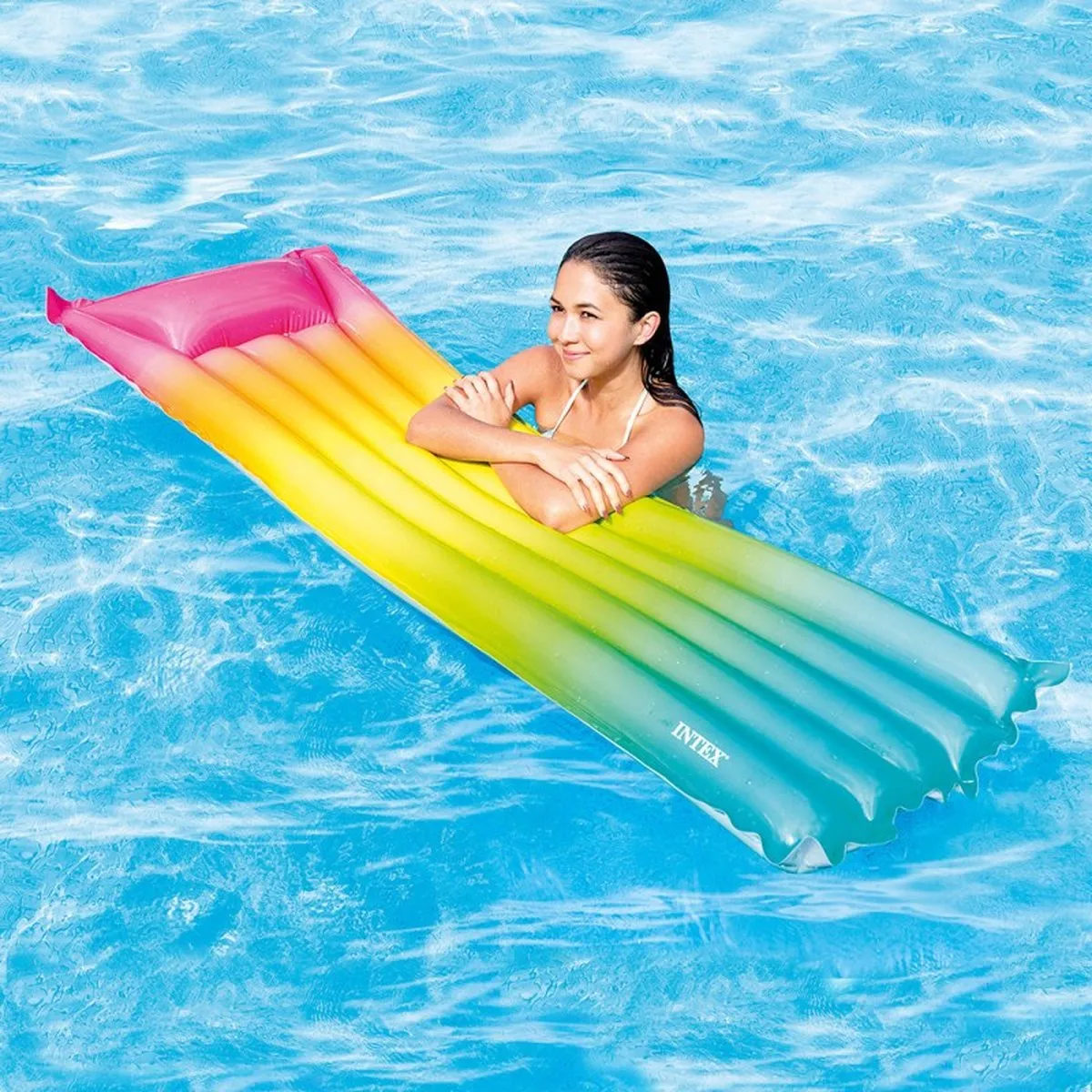 Intex Regenboog Luchtbed 170x53 Multicolor