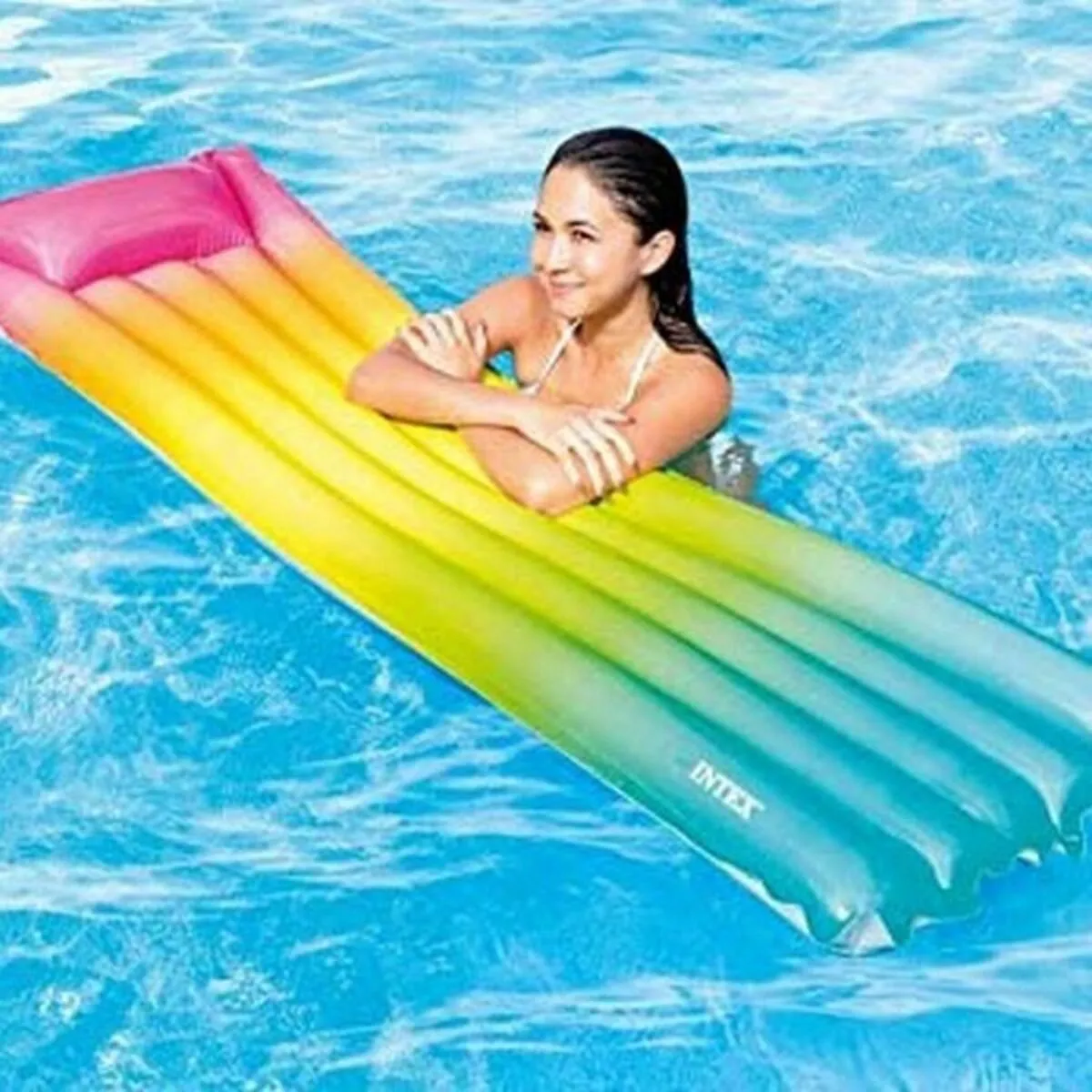 Intex Regenboog Luchtbed 170x53 Multicolor
