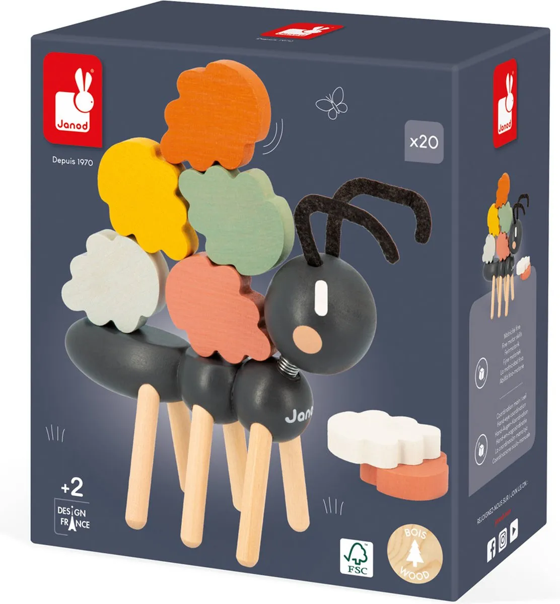 Janod Sweet Cocoon Houten Evenwichtspel Mier - Multikleur