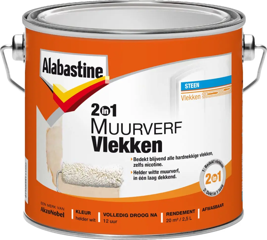 Alabastine Muurverf Vlekken Wit 2,5L