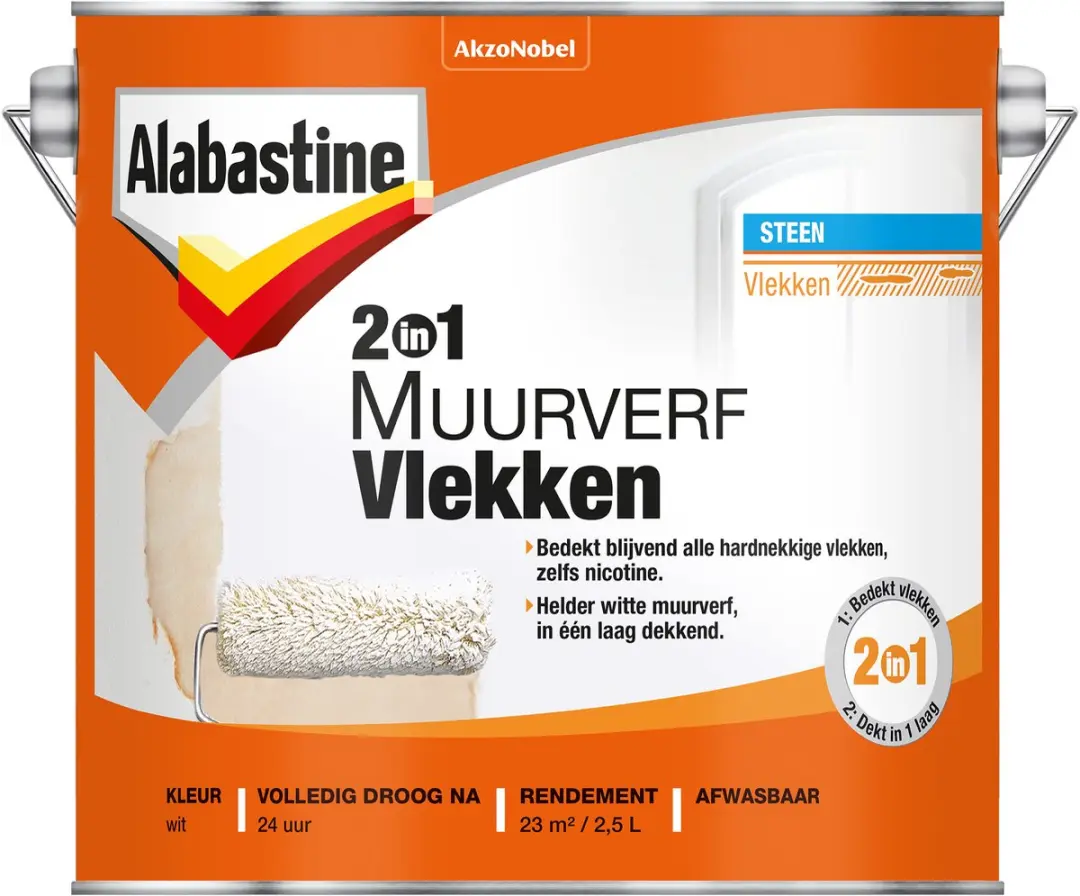 Alabastine Muurverf Vlekken Wit 2,5L