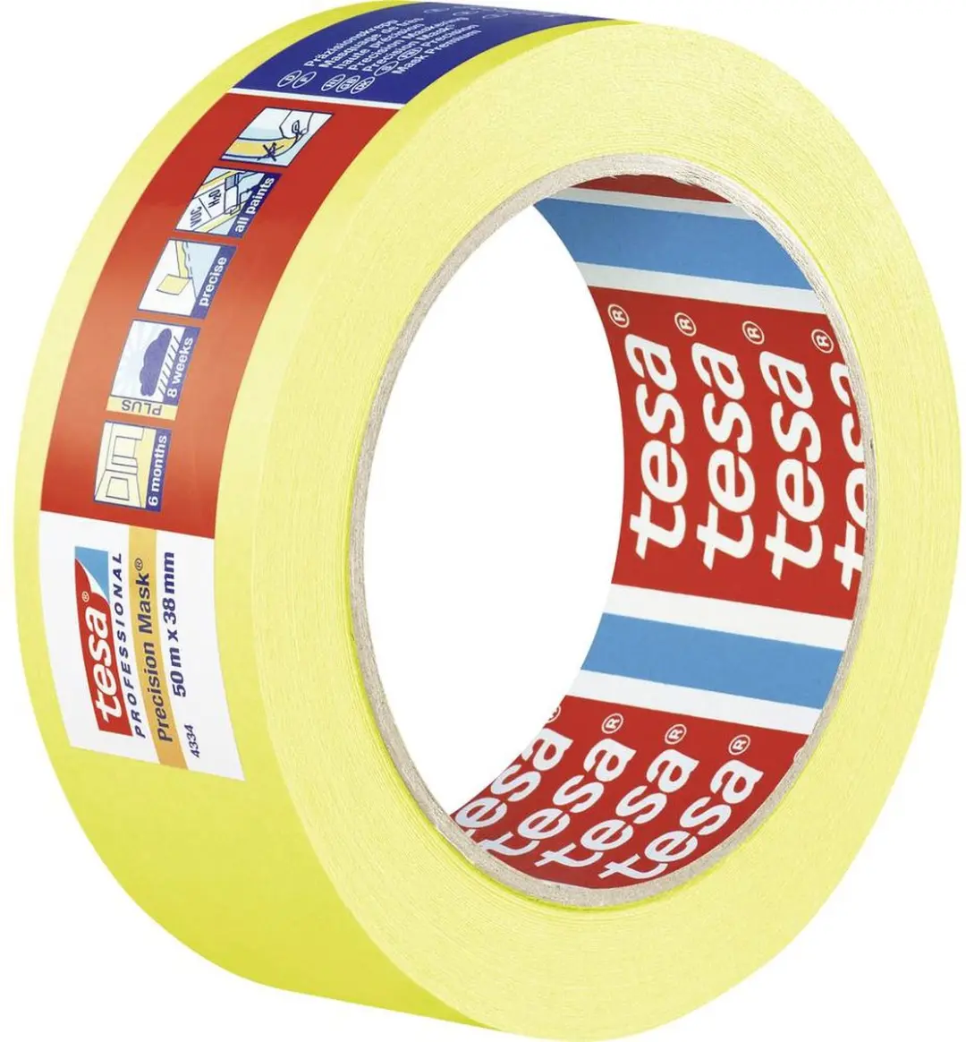 Tesa Precision 04334-00003-00 Maskeertape Geel 50m x 38mm