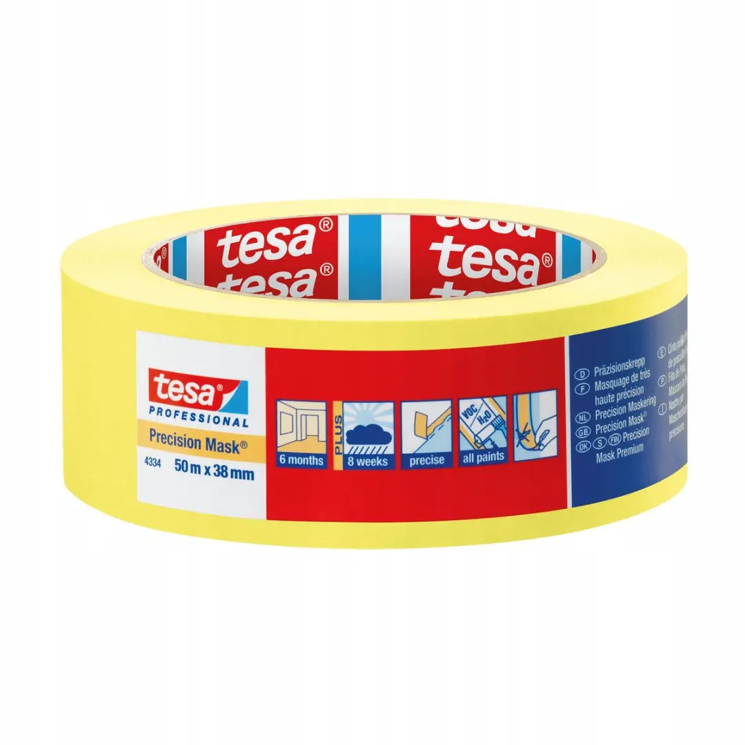 Tesa Precision 04334-00003-00 Maskeertape Geel 50m x 38mm