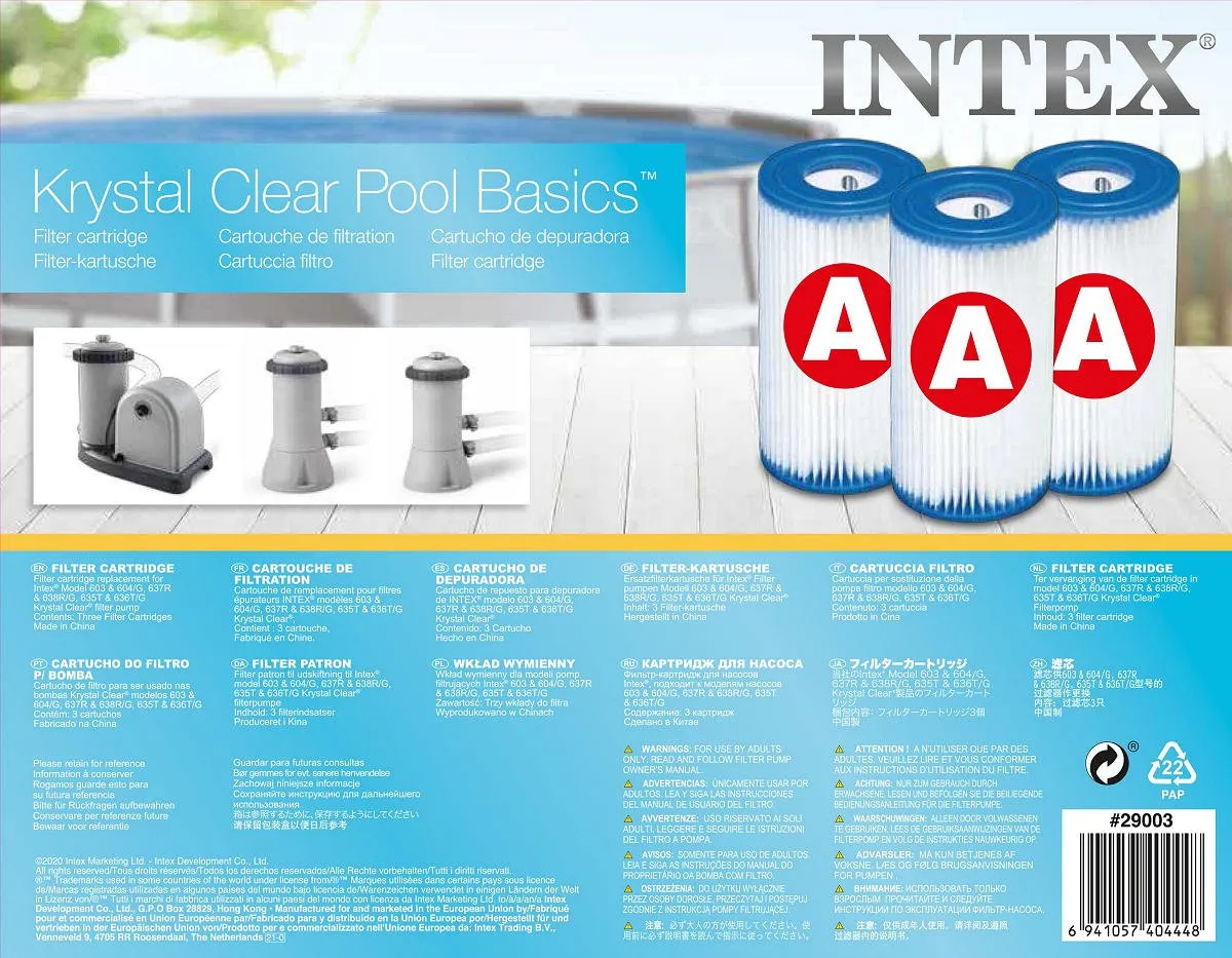 Intex Filterpatroon A 29003 - 3 Stuks