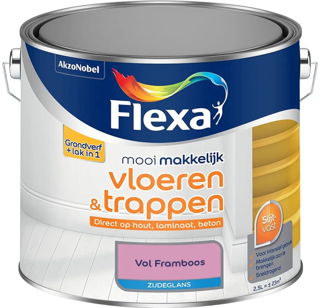 Flexa Mengverf Vol Framboos 2,5L