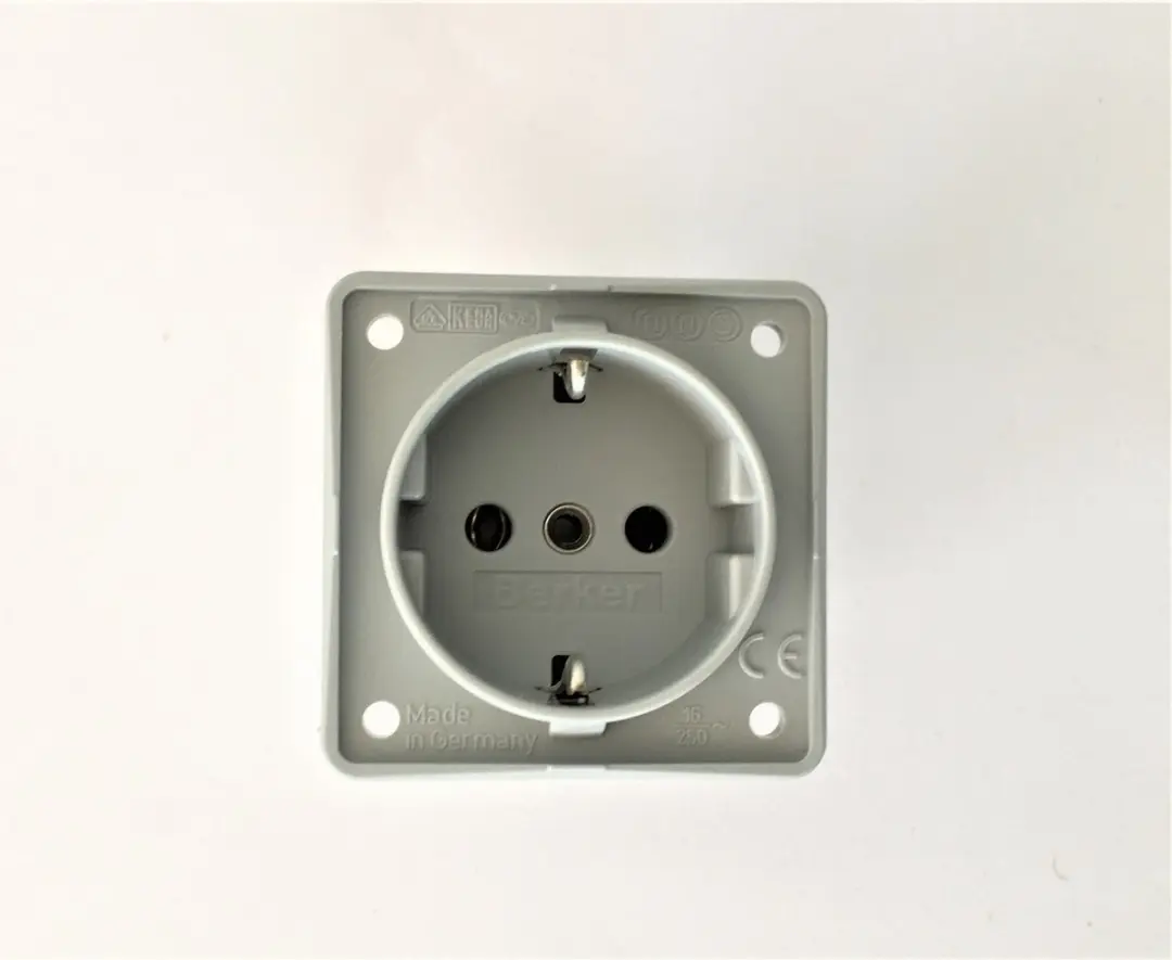 Hager Berker Integro Wandstopcontact E2FJK - Grijs