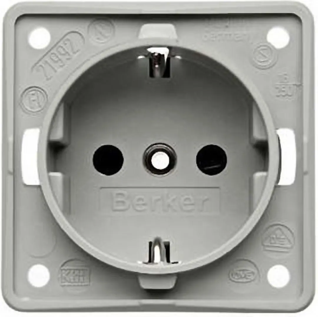 Hager Berker Integro Wandstopcontact E2FJK - Grijs