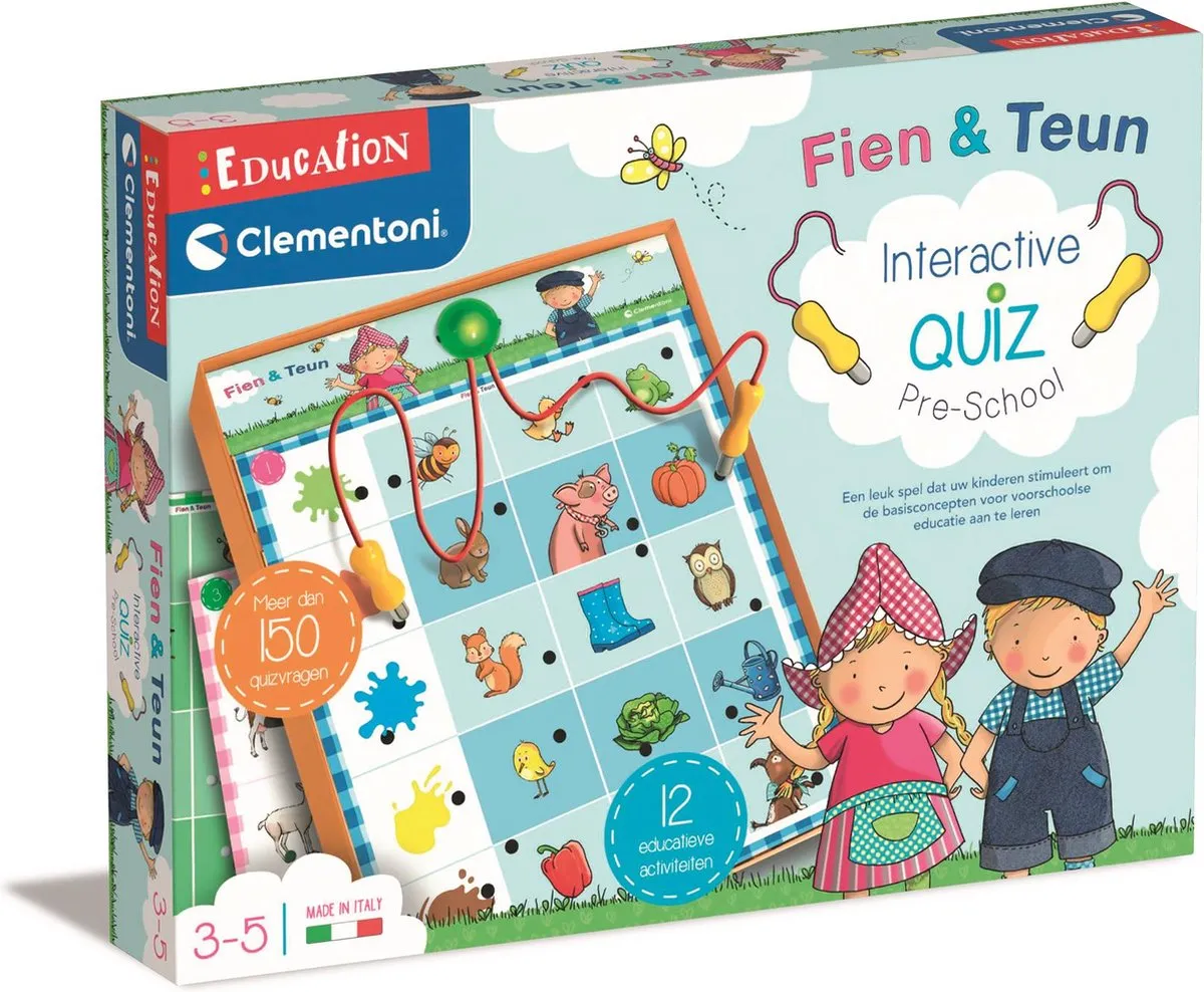 Clementoni Fien en Teun Interactieve Quiz 81168 - Educatief Speelgoed - Blauw