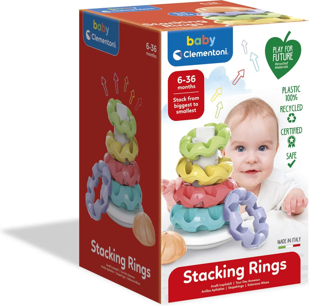 Clementoni Stapeltoren 5 Ringen - 6 Stuks - Multi Kleur