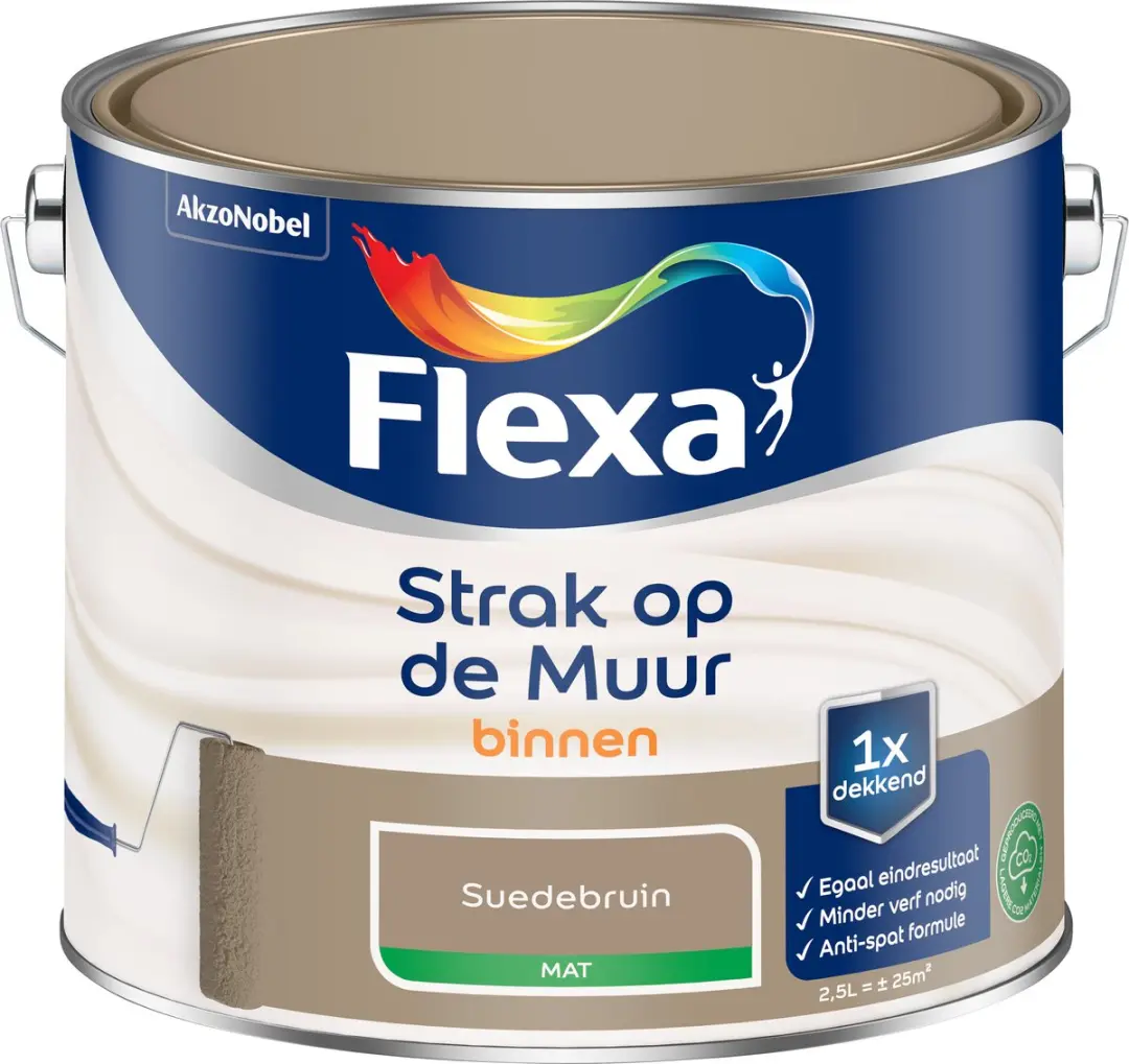 Flexa Strak Op De Muur Binnenmat Suedebruin 2,5L