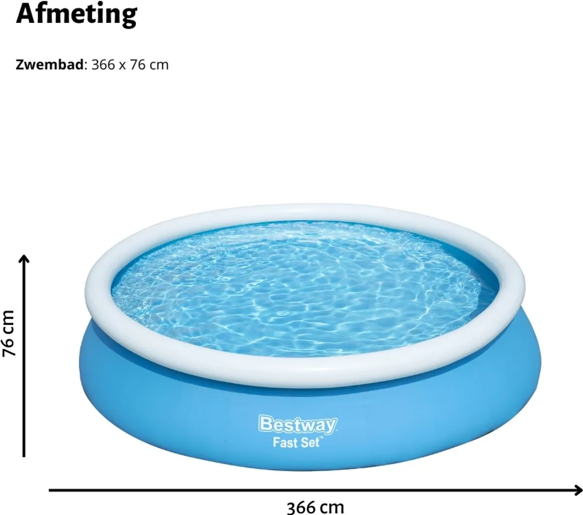 Bestway Fast Set Opblaaszwembad Ø366cm - 5377L - Blauw