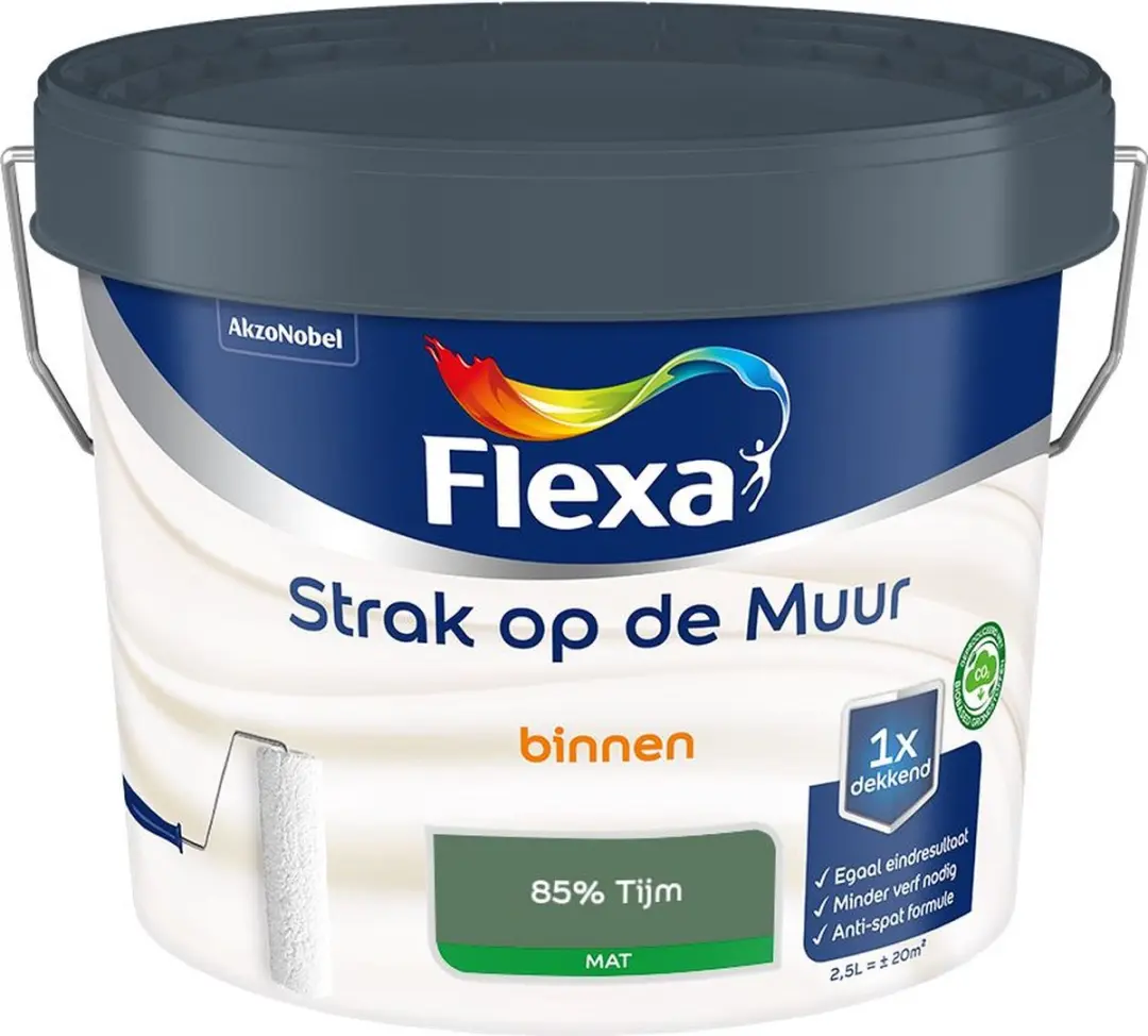 Flexa Strak Op De Muur Binnen Mat 85% Tijm Mengverf 2,5L