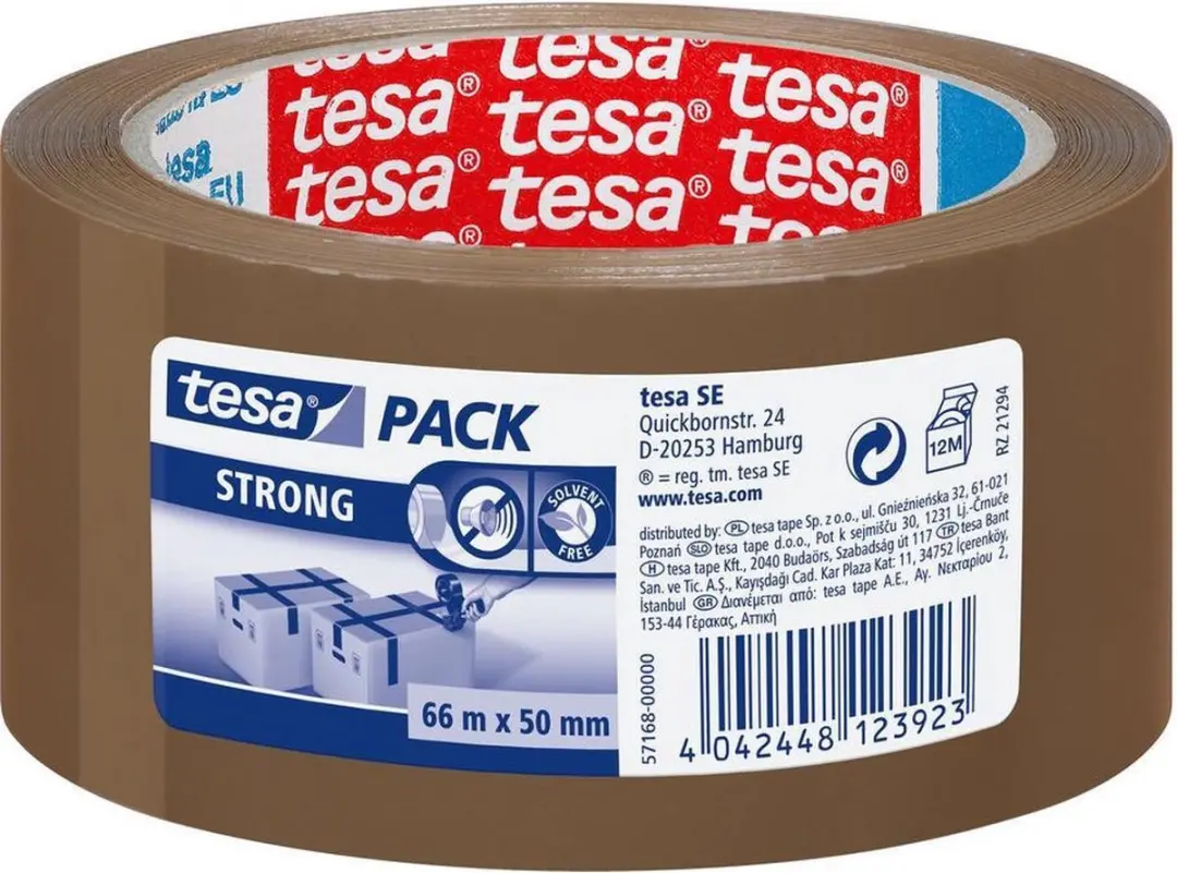 Tesa Verpakkingstape Bruin 66m x 50mm - 10 Stuks