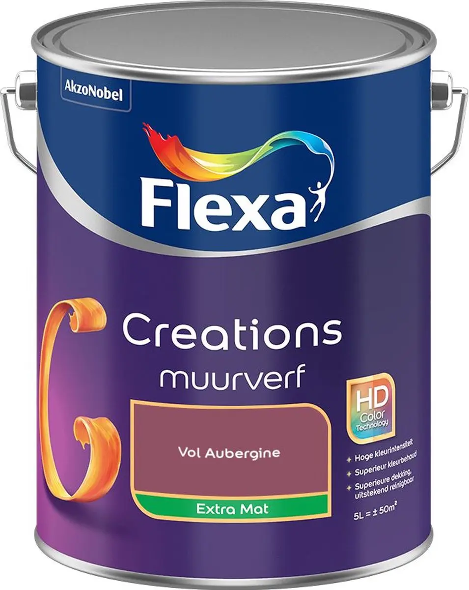 Flexa Creations Muurverf Extra Mat Vol Aubergine 5L