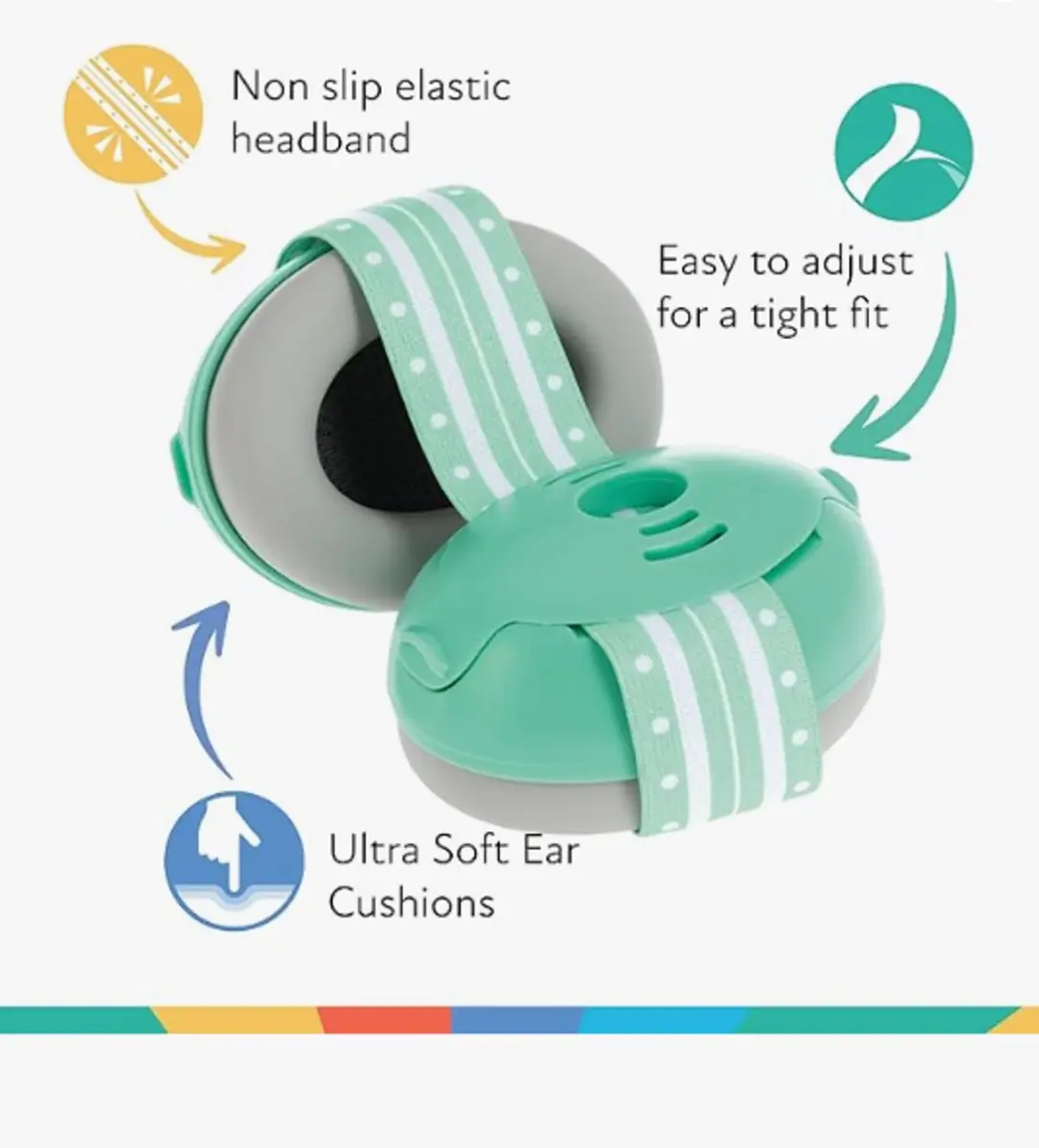 Nûby Soft Sounds Noise-Canceling Oorbeschermers Green - met Reisetui