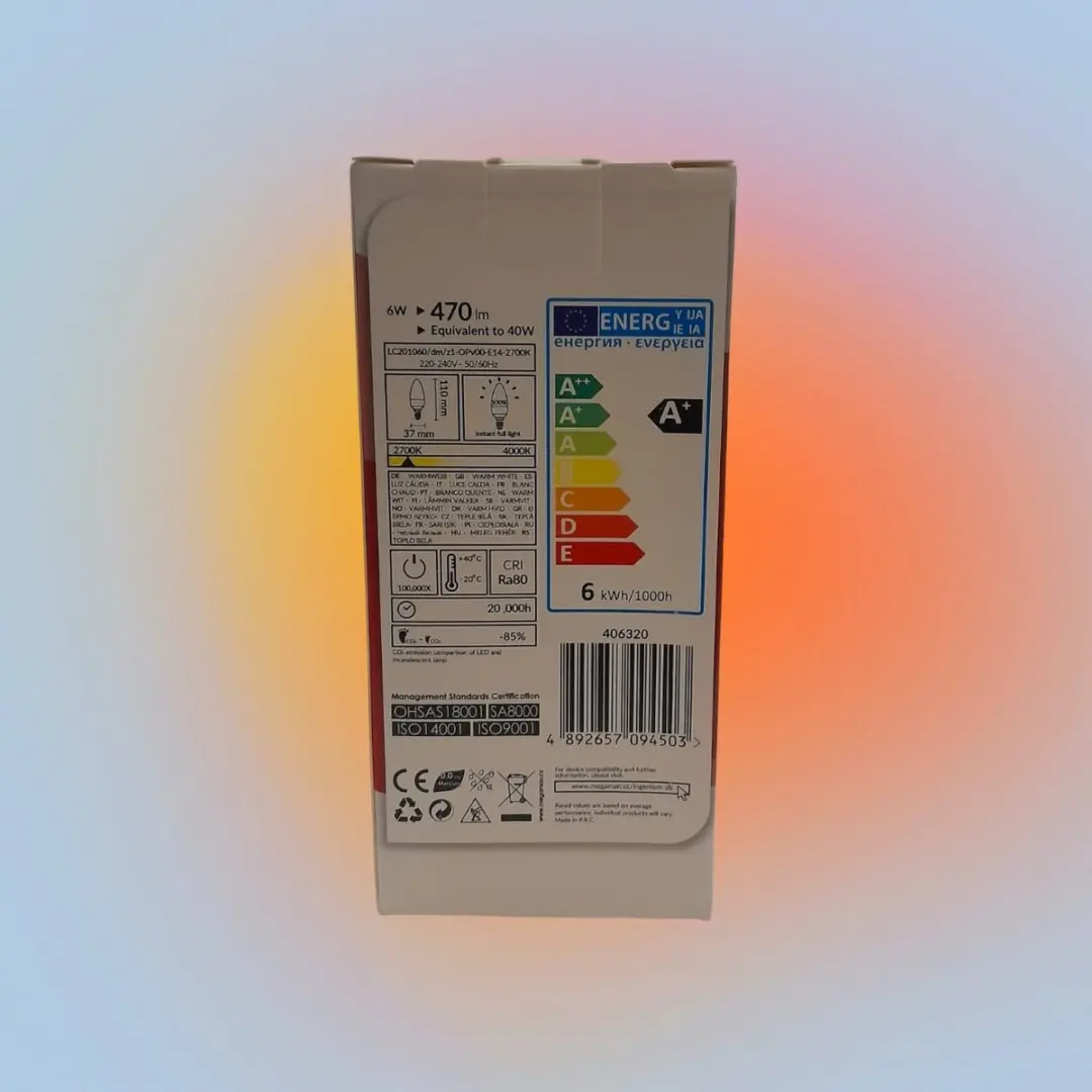MEGAMAN ZigBee Smart LED E14 6W WarmWit 470lm