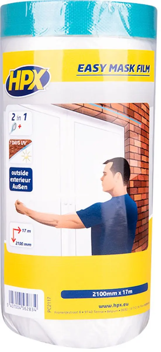 HPX Easy Mask Outdoor Afdekfolie 2,10m x 17m - Transparant