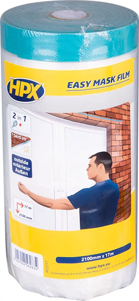 HPX Easy Mask Outdoor Afdekfolie 2,10m x 17m - Transparant