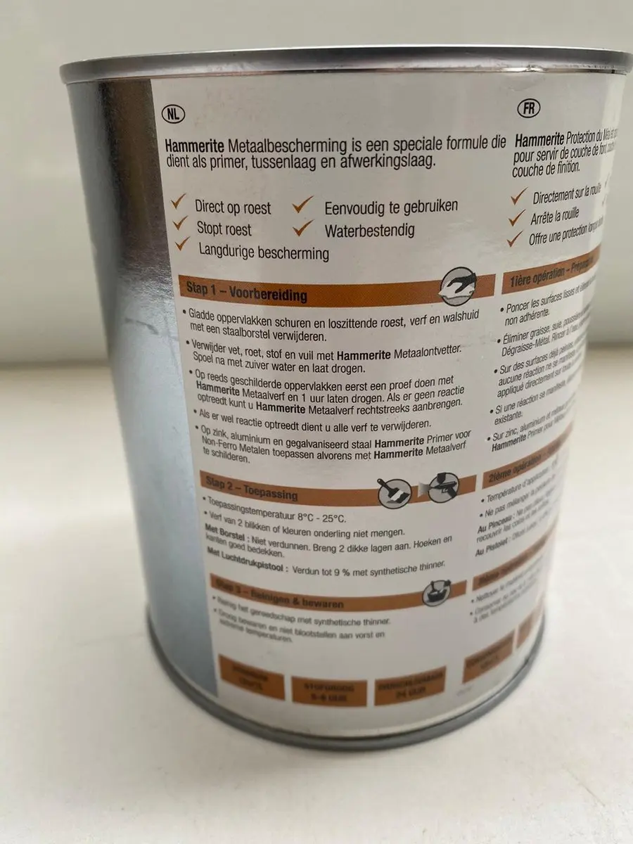 Hammerite Hoogglanslak Mix 1L - Wit