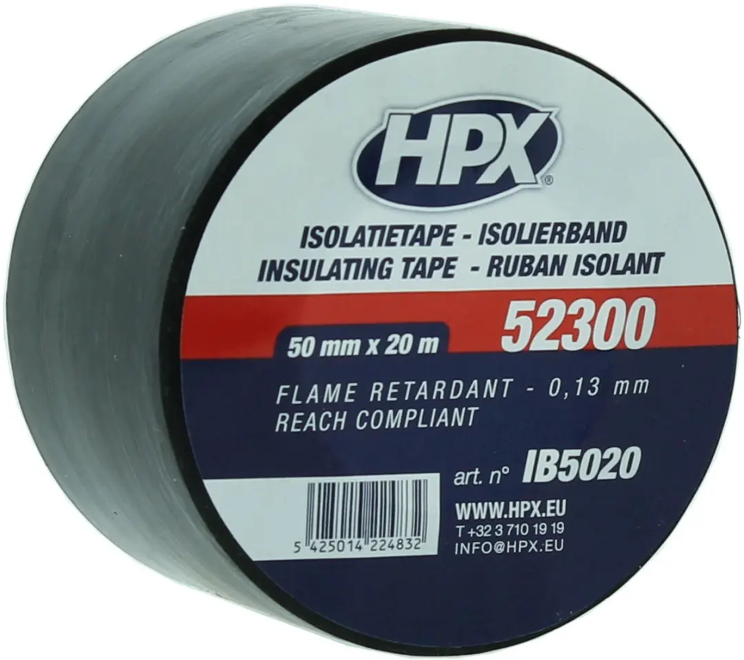 HPX PVC Isolatietape 50mm x 20m - Zwart
