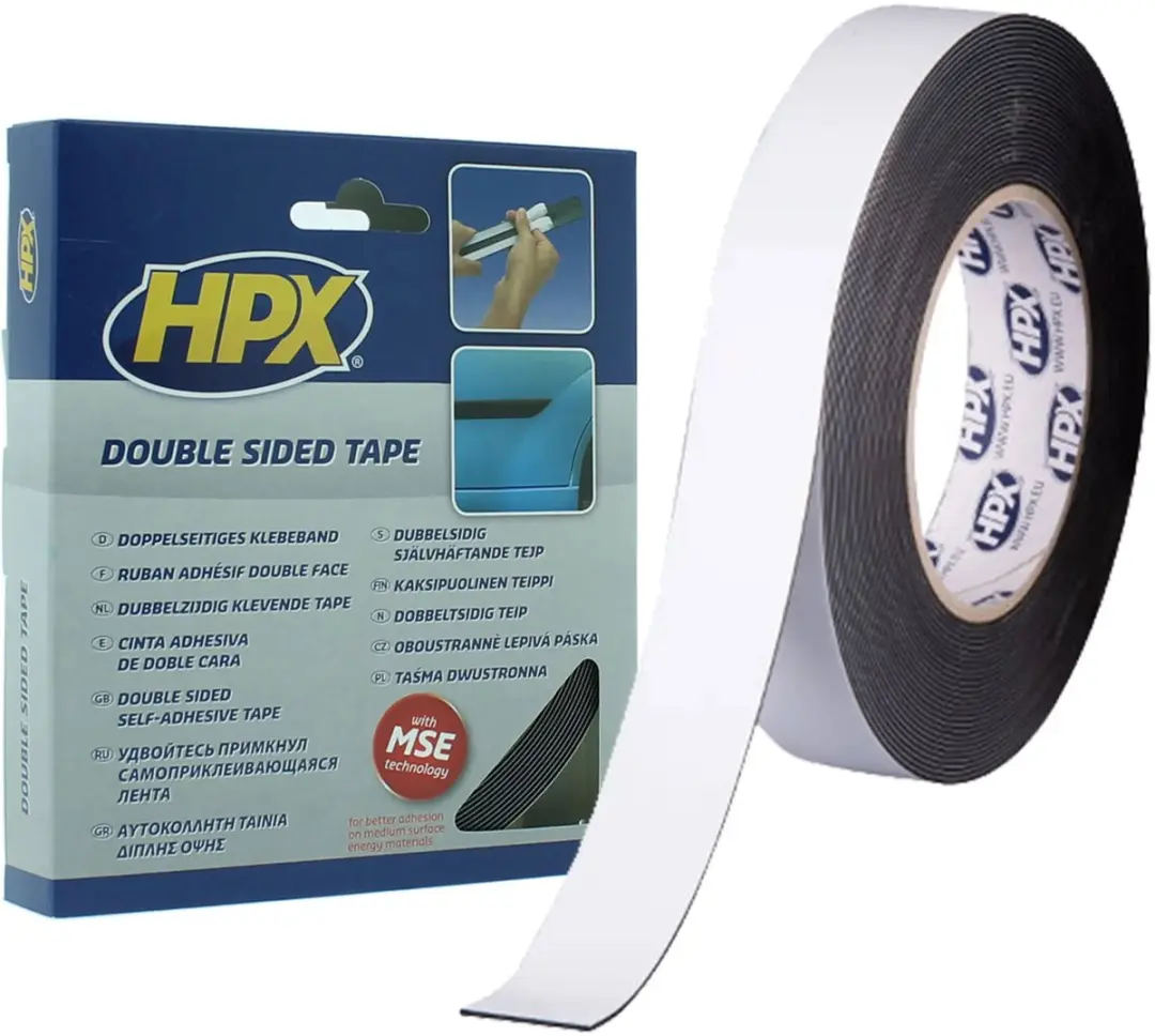 HPX Dubbelzijdige PE Bevestigingstape 25mm x 10m - Zwart
