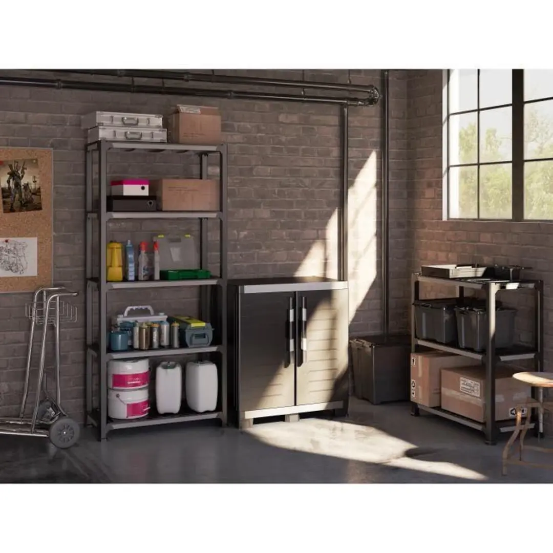 Keter XL Garage Lage Kast 89x54x99cm - 1 Plank - Zwart - afbeelding 6 van 6