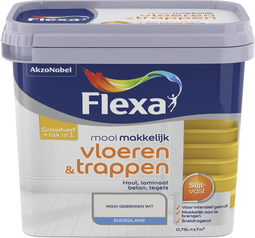 Flexa Zijdeglans Verf Gebroken wit 750ml - o.a. hout/steen
