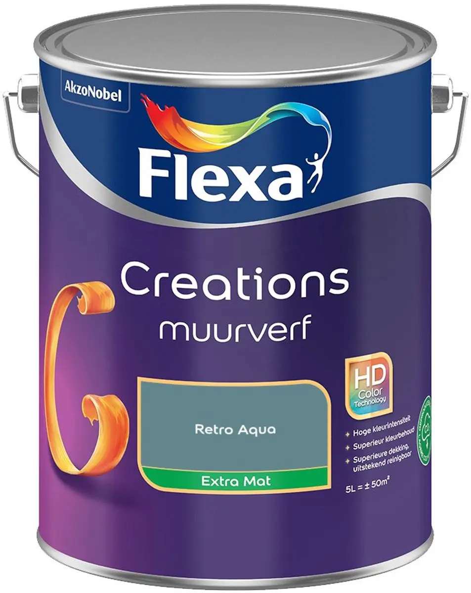 Flexa Creations Muurverf Extra Mat Retro Aqua 5L