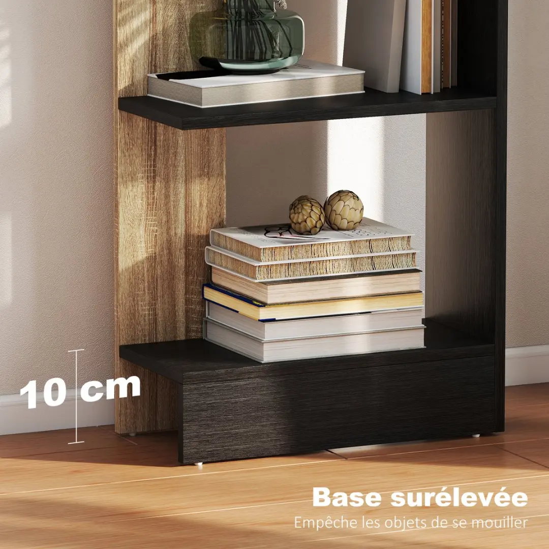 Homcom Opbergrek 45x21x170cm - 5 Planken - Zwart