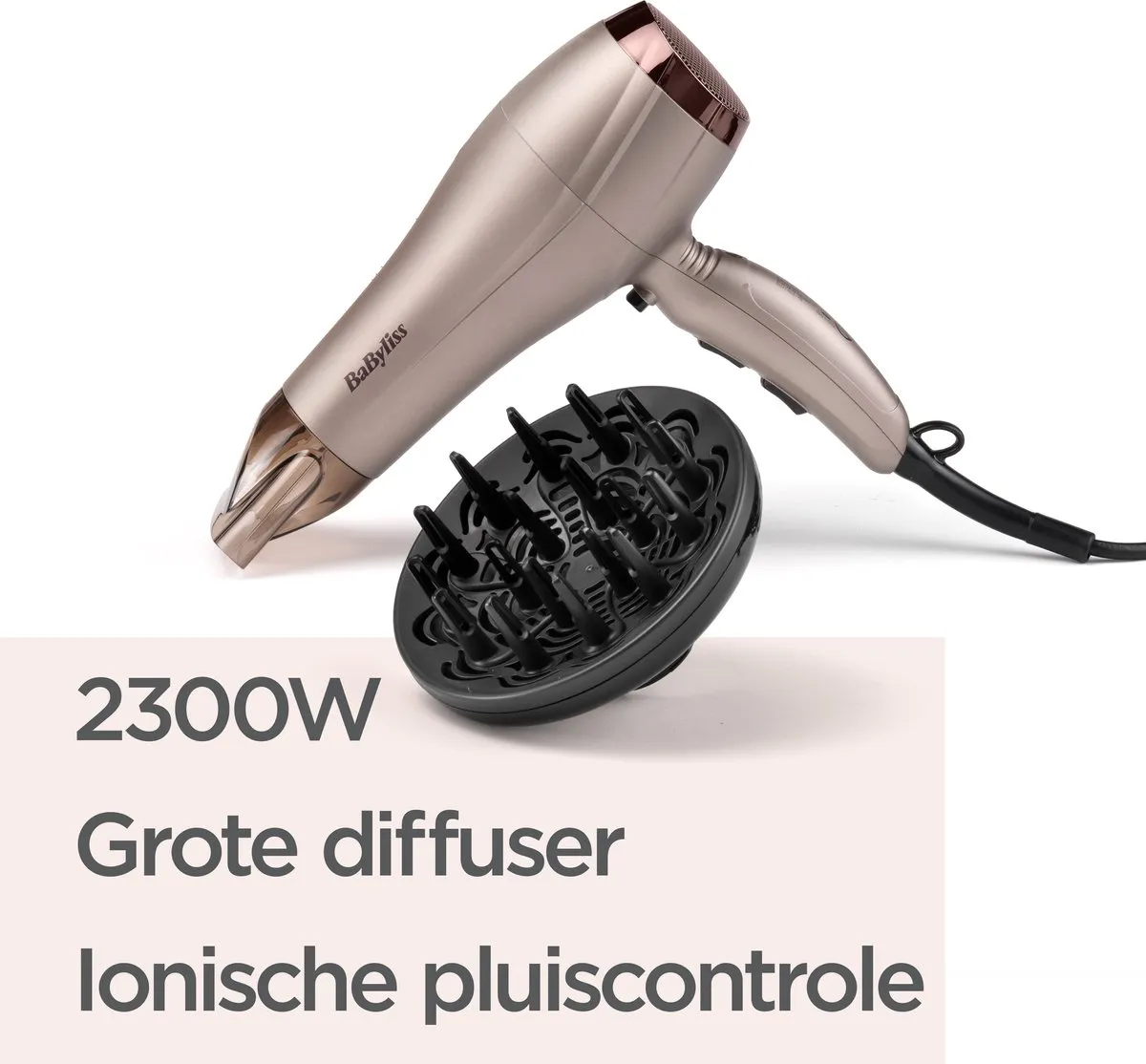 Babyliss Smooth Dry 5790PE Föhn 2300W - Licht Bruin