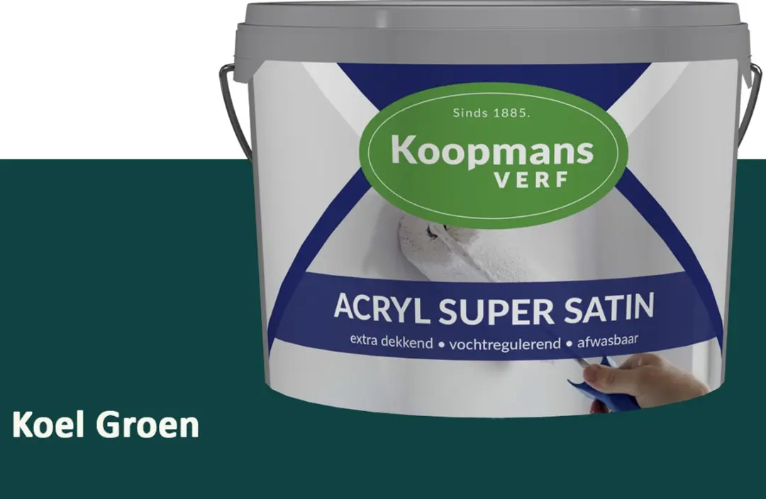 Koopmans Acryl Super Satin Muurverf Koel Groen 2,5L