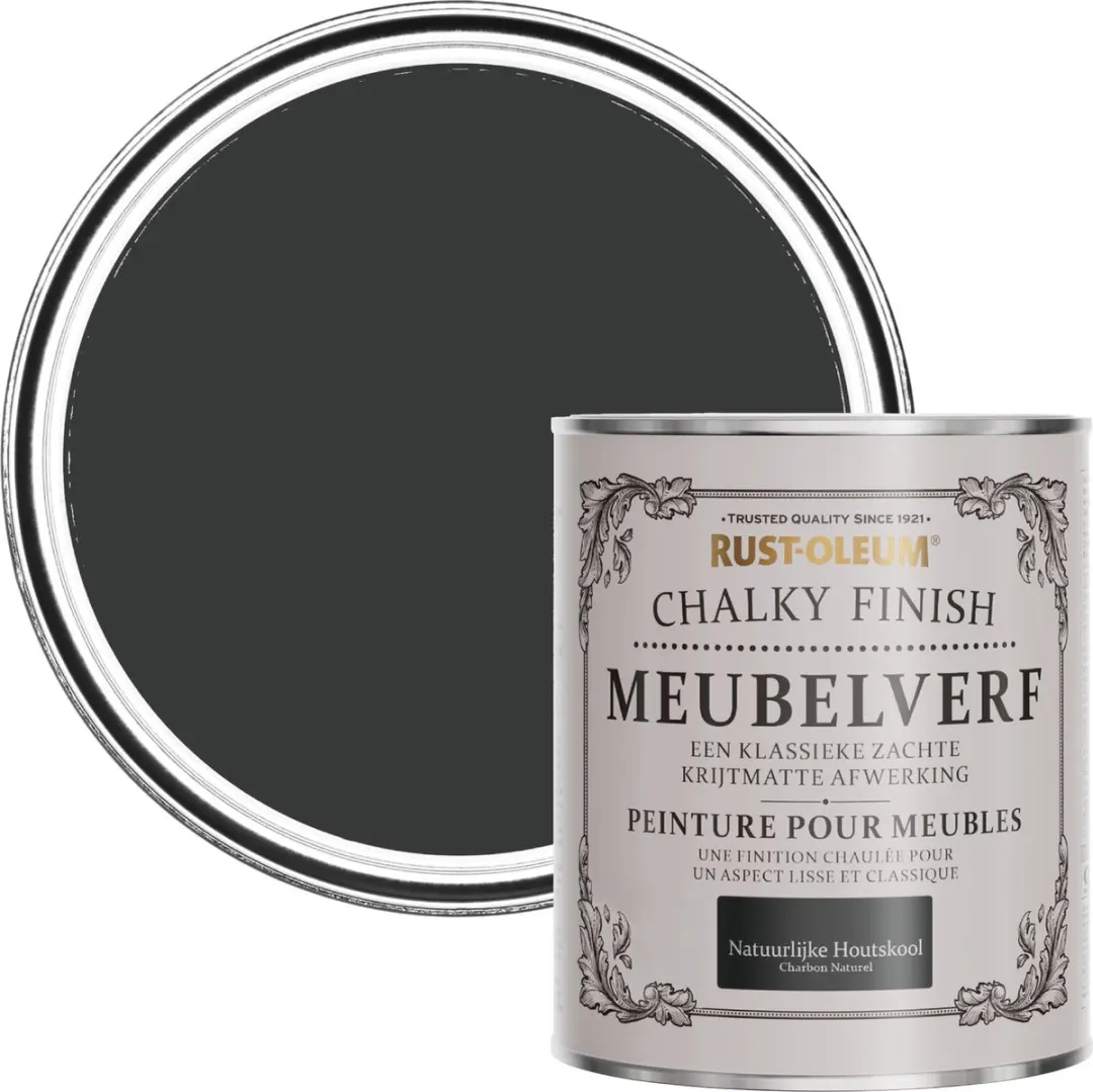 Rust-Oleum Zwart Chalky Finish Meubelverf 750ml