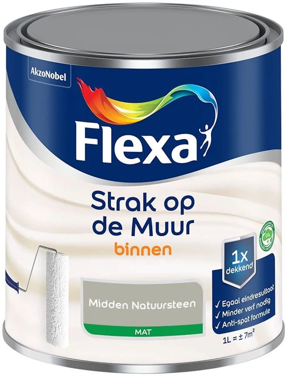 Flexa Strak Op De Muur Binnen Mat Mengverf Midden Natuursteen 1L