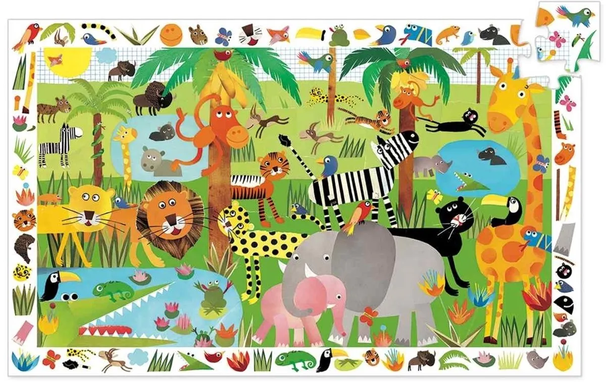 Djeco Drukte in de Jungle Puzzle - 35 Stuks - DJ07590