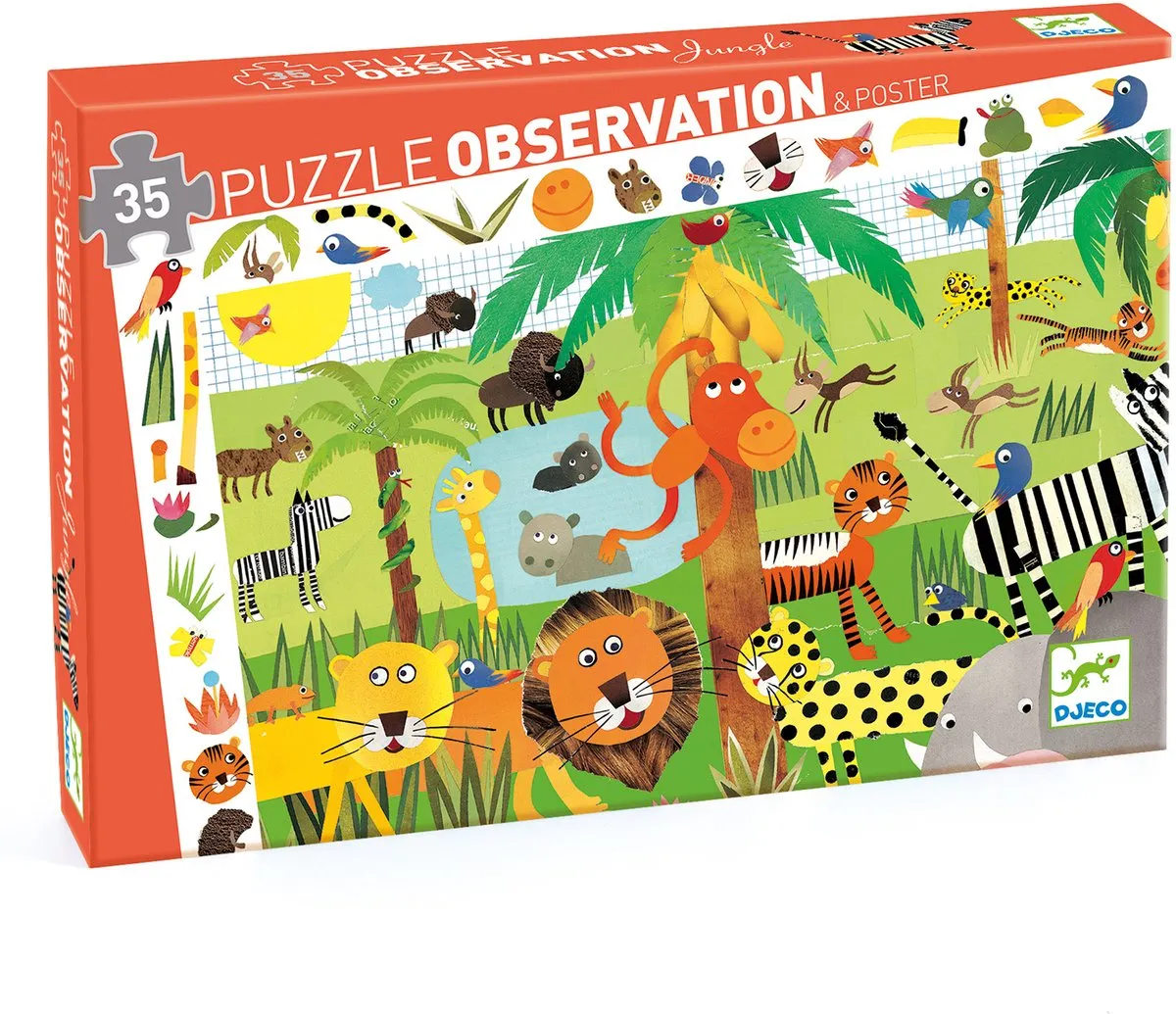 Djeco Drukte in de Jungle Puzzle