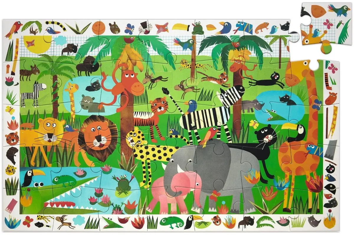 Djeco Drukte in de Jungle Puzzle - 35 Stuks - DJ07590