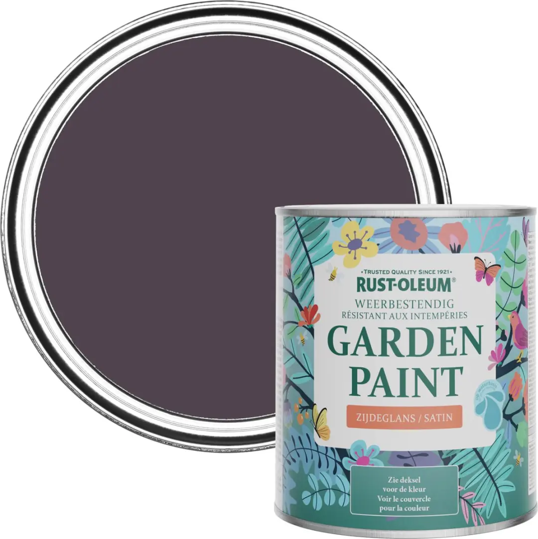 Rust-Oleum Donkerpaars Tuinverf Zijdeglans Druivensap 750ml