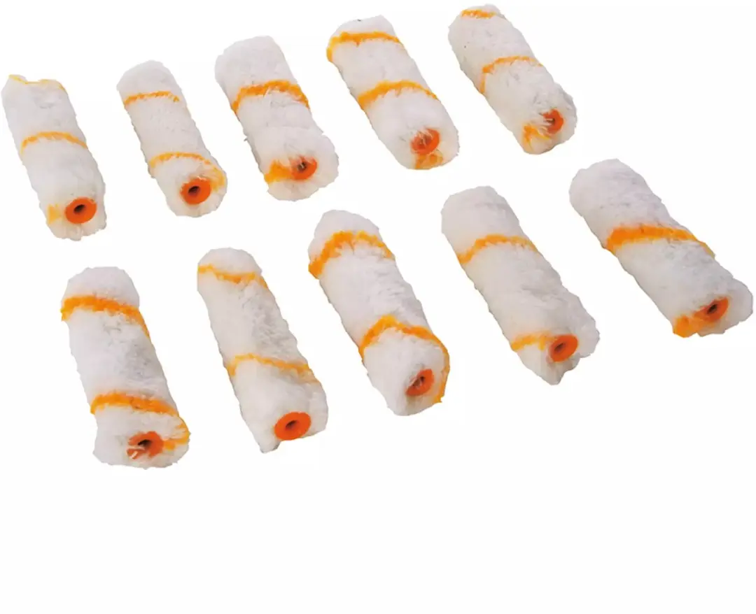 Silverline Mini Verfrollers 100mm - Synthetisch - 10 Stuks - Wit