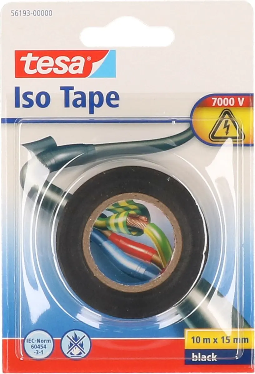 Tesa Isolatietape Zwart - 2 Rollen 10m x 1,5cm
