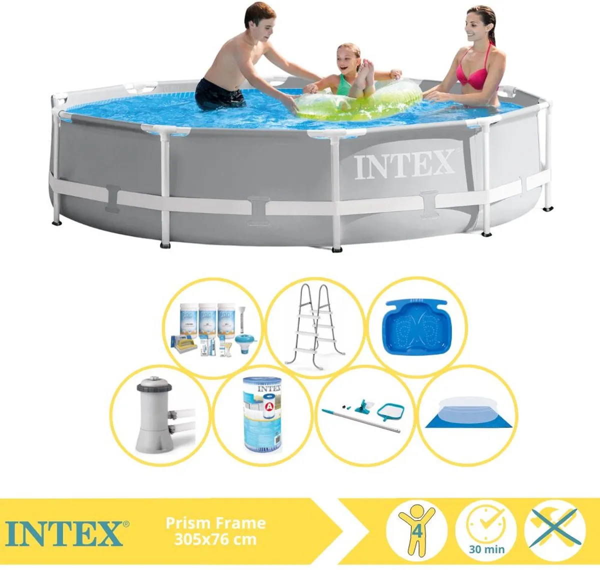 Intex Prism Frame 26712GN Opzetzwembad 366x76cm