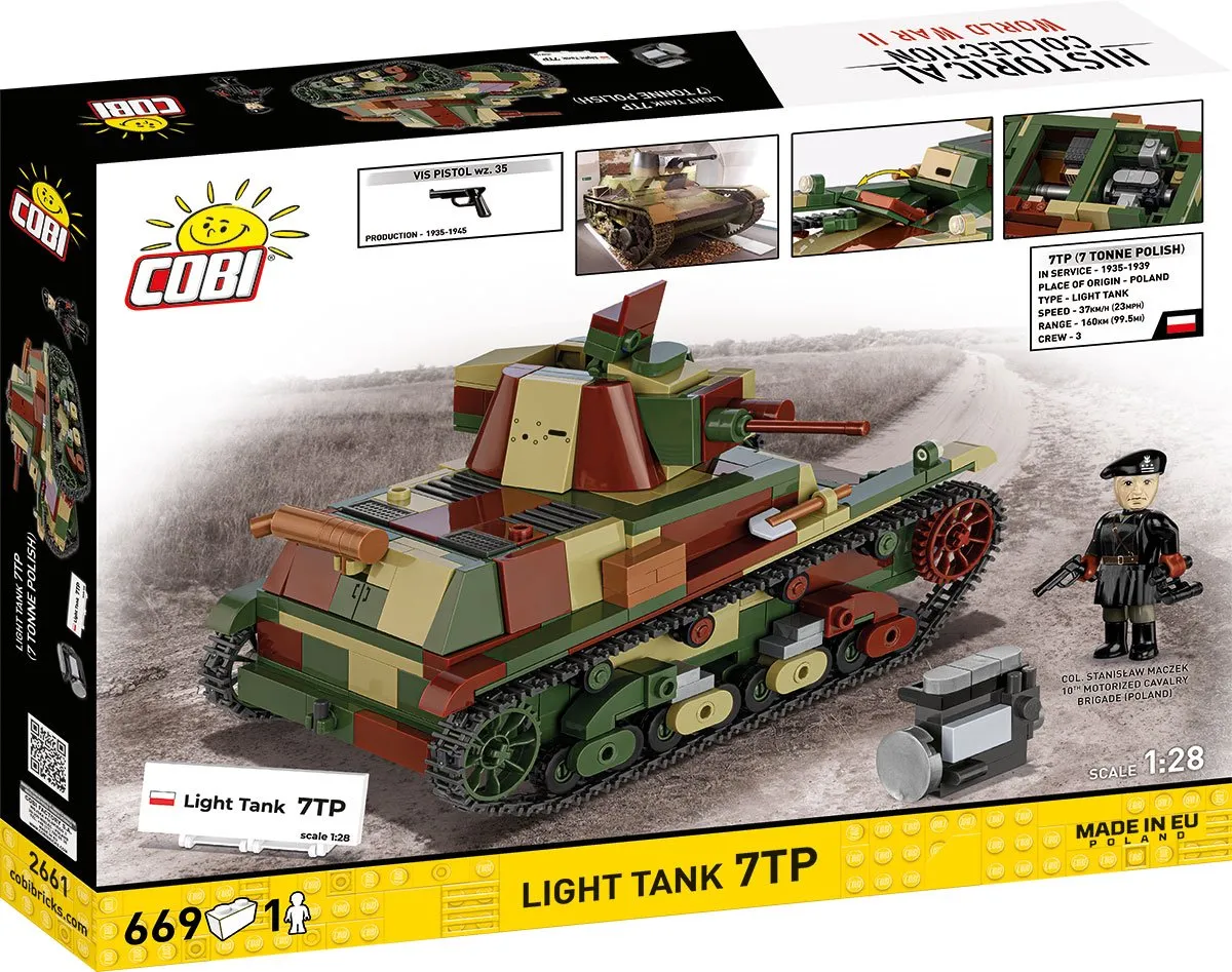 Cobi 2661 Light Tank 7TP - 665 Stukken - Groen/Bruin